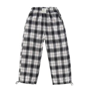 Girls Ffashion Classic Black And White Checked Trousers