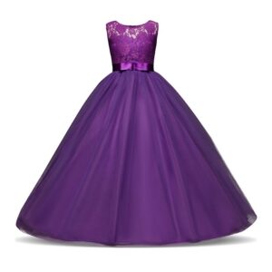 Elegant Sleeveless Lace Fabric Wedding Princess Long Dress Chiffon New Style Smocked Formal Party Dress