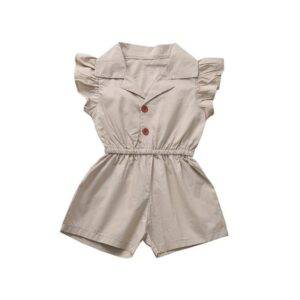 Fashion Girl V-neck Ruffle Sleeves Romper