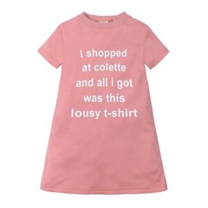 New Arrival Girl Short Sleeves Letter Print Dress