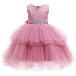 New Arrival Girl Solid Color Lace Patchwork Tutu Princess Party Dress