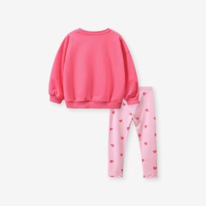 Kids Toddler Big Boys Spring Autumn Fashion Casual Cute Solid Color Letter Heart Round Neck Long Sleeve Trousers Set