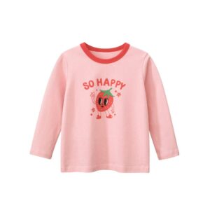 Kids Toddler Girls Casual Cute Cartoon Letters Print Long Sleeve Round Neck T-Shirt