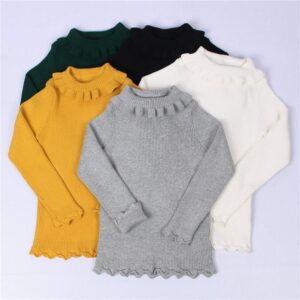 1-5Y Baby Kid Girl Ruffle Design Soft Knitted Sweater