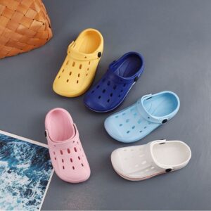 Children's Fashion Cute Solid Color Non-Slip Waterproof Breathable Hole Shoes