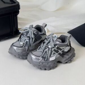 Kids Boys And Girls Fashion Casual Breathable Platform Lace-Up Sneakers