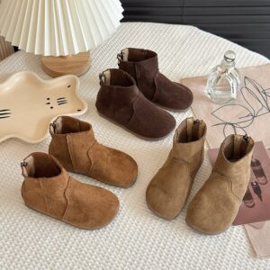 Kids Girls Fashion Casual Autumn And Winter Zipper Boots
