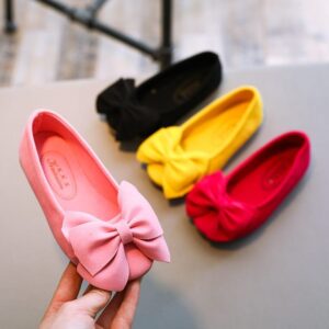 Girls Fashion Solid Color Bowknot Decor Flats