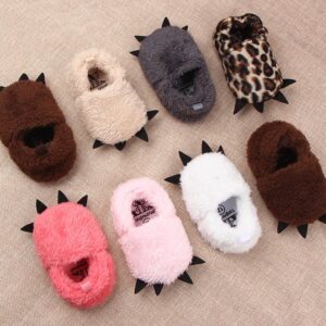 Kids Winter Warm And Cute Plush Claw Slippers