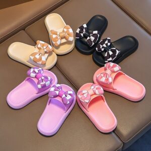 Girl Fashion Cute Bowknot Soft Bottom Non-Slip Slippers