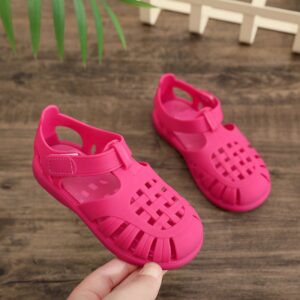Fashion Children's Solid Color Hollow Flat Sandals