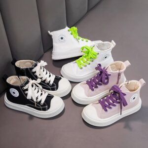 Children Fashion Casual High Canvas Shoes