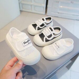 Kids Unisex Casual Sports Alphabet Velcro Mesh Sneakers