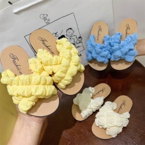 Girls Fashion Cross-Strap Soft Bottom Anti-Slip Slippers
