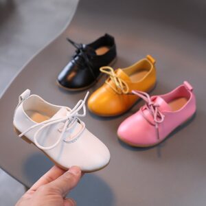 Girls Fashion Solid Color Leather Shoes