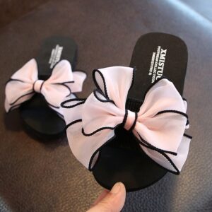 Girls Cute Bowknot Decor Beach Slippers