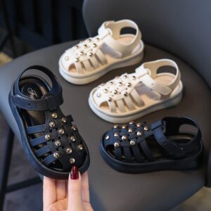 Kids Girls Fashion Casual Rivet Thick-Soled Sandals