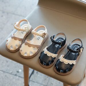 Kids Girls Fashion Casual Velcro Color Matching Cover Toe Sandals