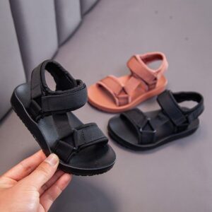 Kids Boys Girls Casual Versatile Solid Color Velcro Sandals