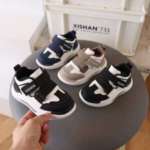 Kids Boys Girls Casual Versatile Velcro Thick-Soled Sneakers