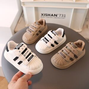 Kids Boys Girls Casual Versatile Velcro Thick-Soled Sneakers