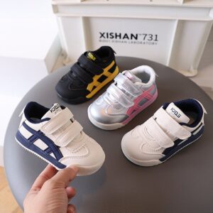 Kids Boys Girls Casual Versatile Velcro Thick-Soled Sneakers