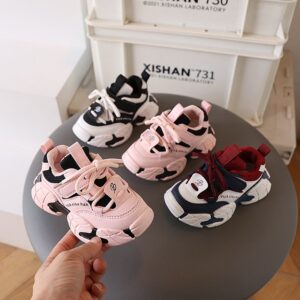 Kids Boys Girls Casual Versatile Lace-Up Thick-Soled Sneakers