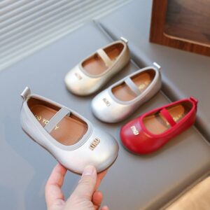 Kids Girls Casual Cute Square-Toe Solid Color Flat Shoes