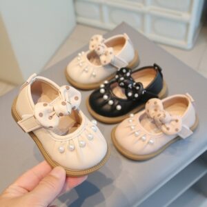 Kids Girls Casual Cute Bow Velcro First Walkers Shoes