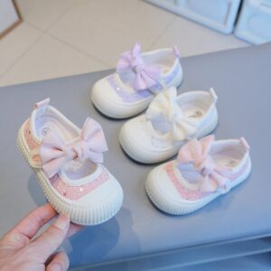 Kids Girls Casual Cute Bow Velcro First Walkers Shoes