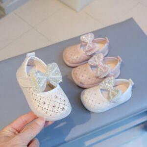 Kids Girls Casual Cute Bow Velcro First Walkers Shoes