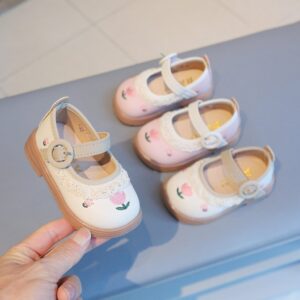 Kids Girls Casual Cute Flower Velcro First Walkers Shoes