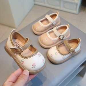 Kids Girls Casual Cute Flower Velcro First Walkers Shoes
