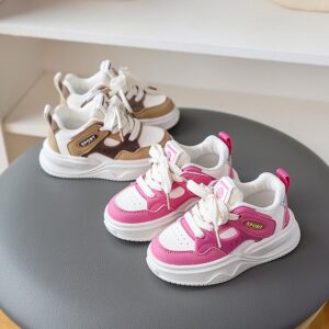 Kids Unisex Fashion Casual Versatile Lace-Up Thick-Soled Sneakers
