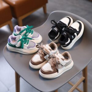 Kids Unisex Casual Versatile Velcro Lace-Up Thick-Soled Sneakers