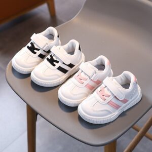 Kids Unisex Casual Cute Versatile Stripe Velcro Thick-Soled Sneakers