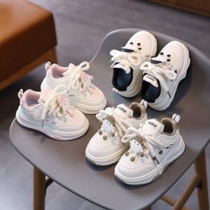 Kids Unisex Casual Cute Versatile Lace-Up Thick-Soled Sneakers