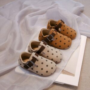 Kids Girls Velcro Polka Dot Flat Shoes