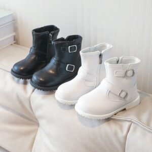 Kids Girls Autumn Winter Fashion Casual Round-Toe Zipper Versatile Boots
