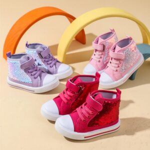 Children Fashion Sequined Girls Canvas Shoes