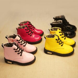 Children Fashion Solid Color PU Boots
