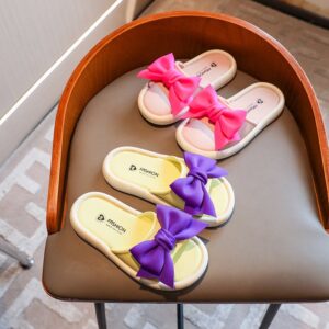 Children Kids Baby Fashion Girls Cute Bow Slippers Shes