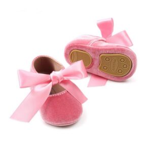 Retro Girls Solid Color Ribbon Decorated Flat Shoes