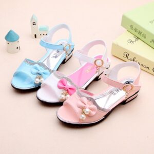 Children Kids Baby Fashion Girls Open Toe Bowknot Flats Princess Sandals Shoes