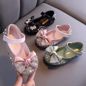 Girls Fashion Bowknot Design Pearl Decoration Sandals