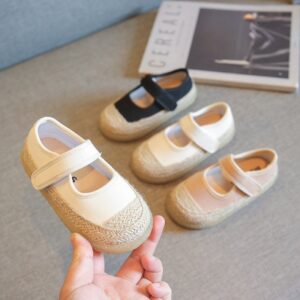 Kids Toddler Girls Boy Fashion Fall Canvas Velcro Breathable Flats