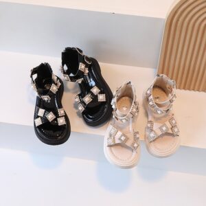 Children Kids Baby Fashion Girls Casual Rhinestones Sandals Princess Shoes