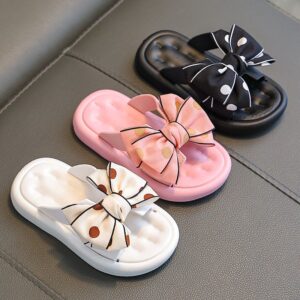 Kids Girls Casual Cute Bow Thick-Soled Slippers