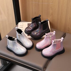 Girls Fashion Sequin Flat Boots