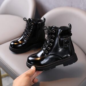 Children's Fashion Solid Color PU Boots